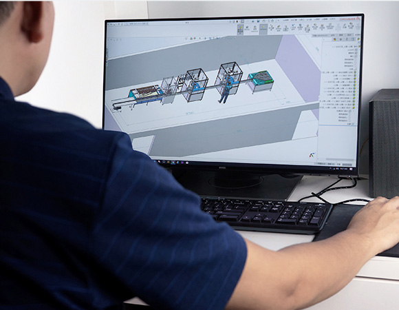 An engineer is designing aerosol packaging plant layout
